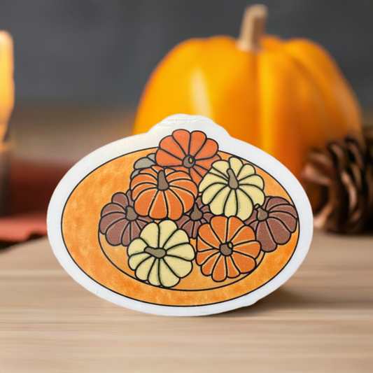 Mini Pumpkins On a Plate Vinyl Sticker