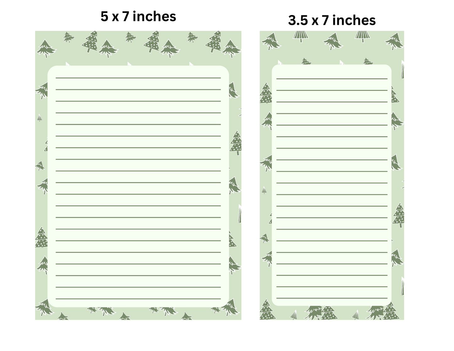 Green Christmas Trees Notepad / Memo Pad