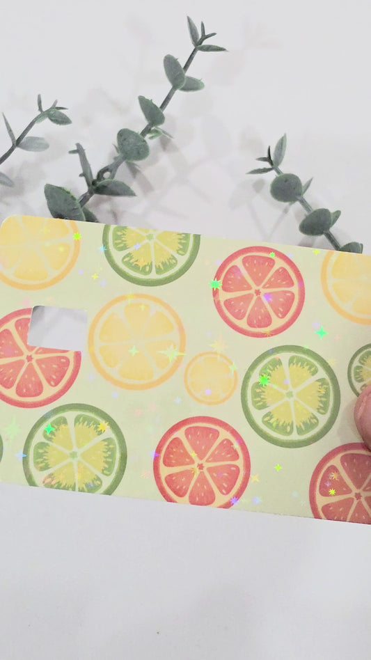 Mixed Citrus Words | Credit Card Skin Sticker
