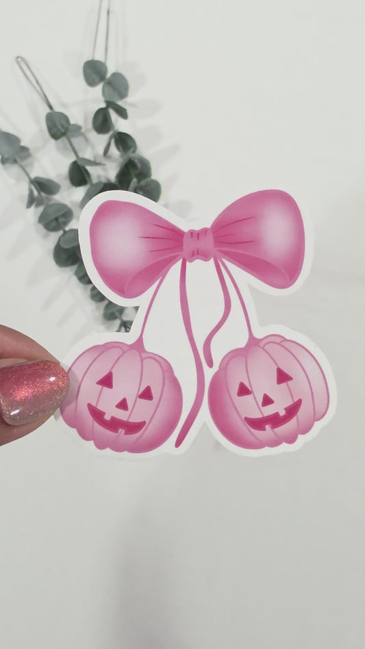 Pink Pumpkin Cherries | Vinyl Sticker