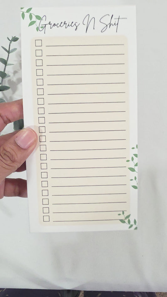 Groceries N Shit Notepad | Memo Pad