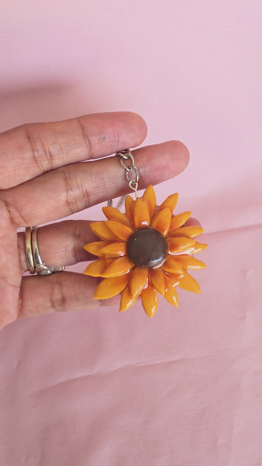 Handmade Sunflower Keychain