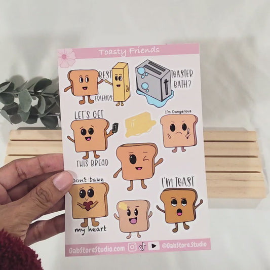 Hoja de pegatinas de Toastie Friends